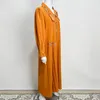 Abbigliamento etnico arancione musulmano cucitura diamante cucitura di diamante elegante temperamento abaya in stile