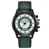 Armbanduhr 2023 XI Watch Men Green Sport Uhren Lederband Auto Date Quarz Montre Homme Reloj Hombre