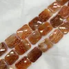 Loose Gemstones Red Fire Agate 30 40mm Natural Stone Beads Square Cutting Jewellery Making Diy Bracelet Necklace 15 Inches For Gift