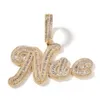Hip Hop Art A-Z Letters Pendant Necklace Bling Full Zircon Jewelry Cool Men Gift