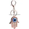 Keychains Lanyards Creative Marine Animals Rhinestone the Eye of Devil Little Turtle Keychain Female Bag Pendant Gift Drop Delivery Dhzl4