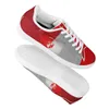 DIY -skor Herrarna Casual Shoes Women's Outdoor Shoes Custom Shoes White Shoe Edge and Red Grey Dual Color Stitching