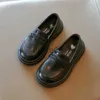 Sneakers Spring Kids loafers barn läder casual skor flickor glid på skor pojkar sneakers båtskor svart bruna lägenheter småbarn 114 år j230818