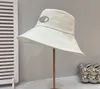 Ny trendig hink hatt avslappnad kort grim hink hatt korsbroderade herr- och kvinnors tvättade denim nödställda solhattar