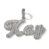 Hip Hop Art A-Z Letters Pendant Necklace Bling Full Zircon Jewelry Cool Men Gift