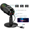 Microfoons ivinxy USB gaming pc -microfoon voor streaming podcasts RGB computer condensor desktop microfoon voor laptop/computer/mobiele telefoon HKD230818