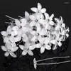 Hårklipp 20st Pearl Rhinestone Wedding Bridal Accessories Women U-formad stift Metall Barrette Clip Ornaments smycken