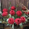 Dekoracyjne kwiaty wieńce 58 cm spalona krawędź sztuczna róża kwiaty ślubne domowe dekoracje fotograficzne modele pokój dekoracja domu hkd230818