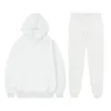 Mens Trailtits Hoodie Setleri Kadınlar Düz Renkli Sweatshirt Seti Sıradan Uzun Lontajlı Hoodies Pantolon Polar Polar İki Parça Takım Eşit Y230818