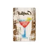 Nouveau cocktail américain cocktail rétro de peinture en étain arrière fond de bar mural peintures décoratives sans cadre de salon
