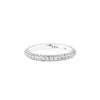 Cluster anneaux authentiques 925 argent sterling intemporel pave pavé un anneau de fiançailles de fiançailles de mariage bijoux pour femmes anillos