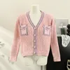 Womens Knits Tees ITOOLIN Autumn Women Elegant Cardigan Sweater VNeck Chic Pearl Button Knitted Shirt Winter For Casual Coat 230818