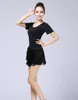 Wear Stage Wear Dance Women Women Women Rumba Samba Cha-Cha Dancing Fringe Dress Dress Black Nappel Hip Scarf Pract Practice