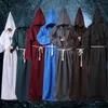 Accessoires Halloween dood cosplay kostuum, Tweedelige set taillebanden Kostuums middeleeuws monnikspak, monniksgewaad, tovenaarspak, klassieke mode