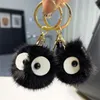 Keychains Mini Real Ball Keychain Car Cavyring Metal Ring Pendant Migne Plancez en peluche Brollets Femmes Chaîne de téléphone mobile