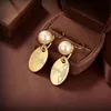 Woman Stud Designer Earrings Gold Hoop Earing Vivian Orecchini Luxury Women Saturn Pearl Earings Westwood jewelry 8255