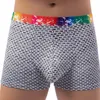 Onderbroek mannen heren boksers heren regenbooggordel plaid bokser broek Europa en de Verenigde Staten grote zak geprinte ondergoed stammen