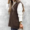 Women's Sweaters Ladies College Style Knitted Sleeveless Vest V Neck Retro Sweater Woman Wool Long Coat Cardigan Extra