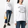 Zading Voltaire Designer z Hoodie ZV Pullover Klasyczny list drukowany biały bawełniany sweter damski