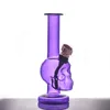 Colorful Newest Raste/black/purple Skull glass tobacco water bong pipe for smoking dry herb mini protable hookah with metal bowl