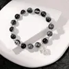 STRAND 2PCS Obsidian paar armbanden voor vrouwelijke mannen natuursteen kralen armbandliefhebbers mode valentijn cadeau sieraden accessoires