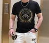 S-6XL Anime T-shirt Erkekler Grafik Rhinestones Yüksek Kaliteli Yaz Moda Sıcak Matkap Tişörtleri Sokak Giyim