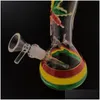 Rökande rör Glass Tillbehör Downstem Diffuser Down Stem Drop Adaptrar för vattenbongar Dab Rigs 14mm Man 117 Längd Glasögon Reduc DHOTB