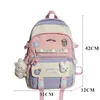 Totes JoyPessie Fashion Kawaii Schoolbag för Teenage Waterproof Nylon Girls Bagpack Women Laptop ryggsäck Travel Black Bookbag HKD230818