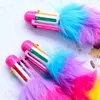 Ballpoint Pens 1 Pcs 0.7mm 6 Colors Ballpoint Pen School Office Supplies Plush Writing Pen Color ballpoint pen Writing tools 230817