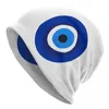 Berets griechische böse Augenmuster Schädel Beanies Caps Mode Winter Männer Frauen Stricken Hüte Unisex Erwachsene Stämme Amulett Kunst Motorhaube