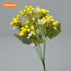 Dekorativa blommor kransar jultillbehör Guld Röd vit Berry Bean Twig gren för DIY Xmas Handmade Flower Bouquet Decoration Artificial HKD230818