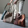 TOTEESスーパープリカルな大型サイズのトートバッグポケットと女性のための本物の革のソフトショルダーバッグファッショナブルで汎用性の高いハンドバッグ