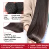 Wefts Straight Human Hair Bundles with Lace Frontal Closure Brazilian Hair Weave 3 Bundles with Closure for Black Women Non Remy Hair