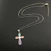 Pendant Necklaces Cross Amulet Stainless Steel Necklace Imitation Multicolor Natural Stone Pendants Fashion Jewelry Gift YP8903