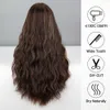 Synthetic Wigs Long Brown Ombre Synthetic Wigs With Bangs For Women Natural Hair Wavy Wigs Cosplay Heat Resistant Wig HKD230818