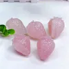 Dekorativa föremål Figurer 5st Natural Rose Quartz Strawberry Crystal Fruit Healing Diy Home Decoration Healthy Kids Toy Energy Stone Gift 3,5 cm 230817