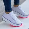 Dress Shoes Fashion Women Shoes Platform Casual Women Sneakers Lace Up Tennis Shoes Plus Size Female Sport Shoes AntiSlip Walking Shoes T230818