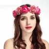Vintage Düğün Gelin Çiçek Çiçek Başlıkları Kırmızı Gül Kraliyet Tiara Yaprak Başlık Prenses Kraliçe Aksesuarlar Vintage Prom Jewelryzz