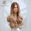 Perruques synthétiques licorne blonde perruque synthétique ombre blonde longue perruque médiane cheveux quotidien