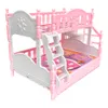 Кукольные аксессуары 1 Set Bed Girl's Play House Simulation Европейская мебельская двуспальная кровать с лестницы с игрушками для Барби Докурена DZ 230818