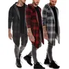 Men's Jackets Long coat men gothic trench coat men cardigan slim long cloak hooded Knitted plaid jacket men fashion steampunk men's coat 230817