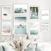 ビーチ海の風景キャンバス絵画橋葉亀カモメポスターやプリント壁アート新鮮な自然の寝室の家の装飾フレームなし WO6