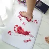 Autre événement Fourniture Halloween Decoration Horror House Blood Bathmat Foot Pad effrayage Blood Footprint Bath Bath Bath Bathroom Mat non glissée Décoration de fête à la maison 230817