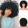 Synthetic Wigs Annivia Hair Afro Curly Wig With Bangs Women's wigs Synthetic Natural Hair Heat Resistant Blonde Blackpink Cosplay lolita Wig HKD230818