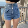 Jeans femminile ad alta vita cotone corto ragazza coreana ragazze estate legate pantaloncini di jeans per donne