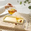 TEA TRAYS Fat Blomma Pot Tray Cup Pad Platta Kök Dekorativ kreativ kaffematta Sushi -desserter S/M/L