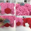 Dekorative Blumen Kränze Großhandel Big Teddy Rosenbär mit Schachtel Luxuriöser Rosen Bären Blumen künstlich Weihnachtsfest Valentinstag HKD230818