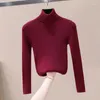 Swetry damskie 2023 Zima do wiosennej mody kobiety rozciągliwe golf Pull Femme Bassic Knitwear Korean Top Ubrania