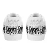 Diy Shoes Men's Casual Shoes Women's Outdoor Shoes Custom Shoes White Shoe Body and Cartoon Style Tecken med svarta graffiti Letters