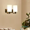Wall Lamp Nordic LED Iron Art Warm Corridor Study Bedroom Fashion Glass Living Room